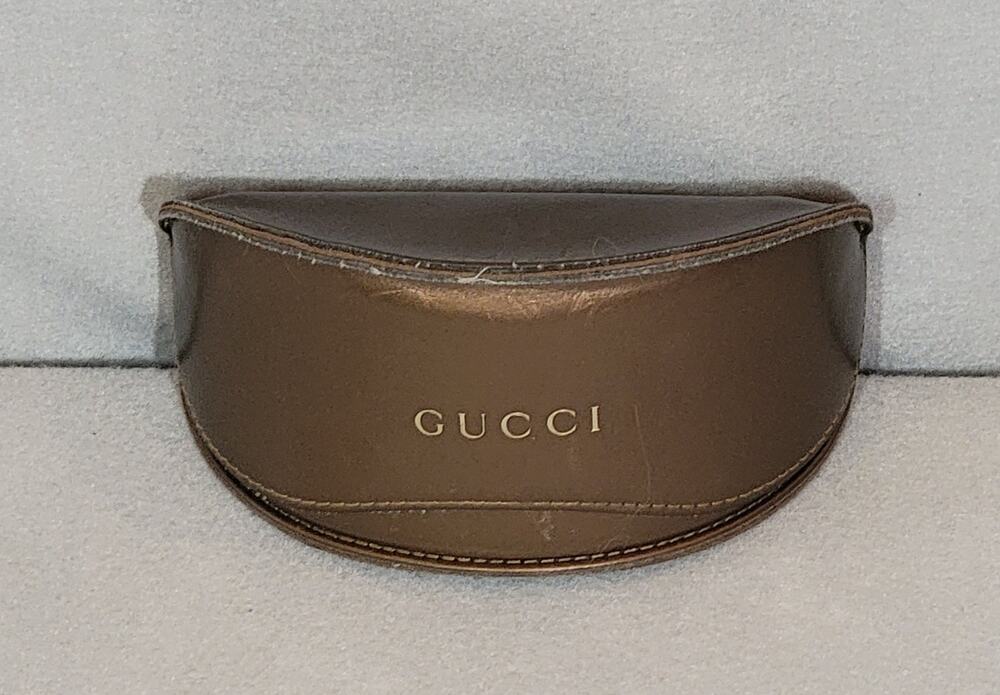 Gucci Bronze Gold Clamshell Sunglasses Case Hard Shell Eyewear